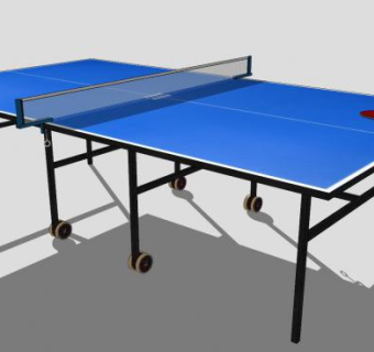 乒乓球桌和球拍SU模型下载_sketchup草图大师SKP模型