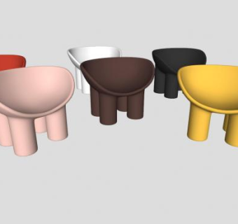 可爱的儿童坐凳SU模型下载_sketchup草图大师SKP模型