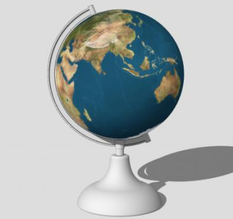 地球仪摆件SU模型下载_sketchup草图大师SKP模型