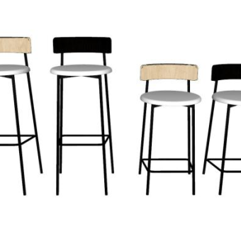 高脚凳和吧台凳SU模型下载_sketchup草图大师SKP模型