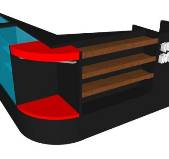 前台展柜SU模型下载_sketchup草图大师SKP模型