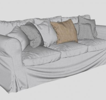 简欧布沙发SU模型下载_sketchup草图大师SKP模型