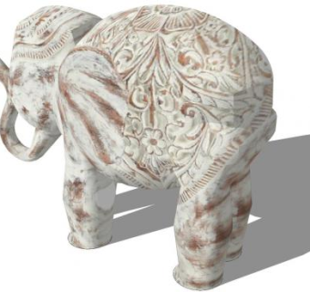 泰国大象工艺品SU模型下载_sketchup草图大师SKP模型