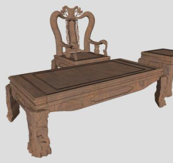 中式桌椅家具SU模型下载_sketchup草图大师SKP模型