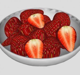 一碟水果草莓SU模型下载_sketchup草图大师SKP模型