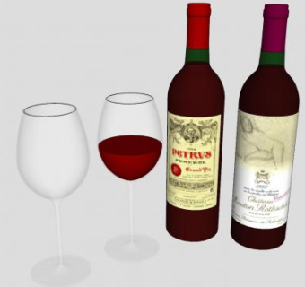 洋酒酒水高脚杯SU模型下载_sketchup草图大师SKP模型