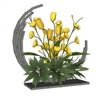 装饰花瓶艺术感SU模型下载_sketchup草图大师SKP模型