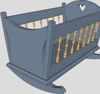 摇篮婴儿床SU模型下载_sketchup草图大师SKP模型