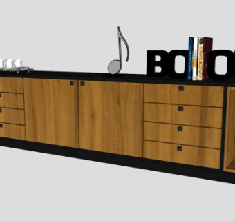 新款咖啡边桌柜SU模型下载_sketchup草图大师SKP模型