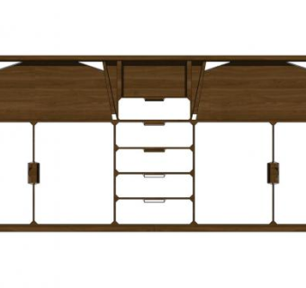 北欧简约边桌柜SU模型下载_sketchup草图大师SKP模型
