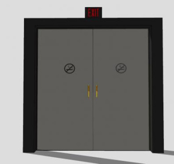 玻璃门出口SU模型下载_sketchup草图大师SKP模型