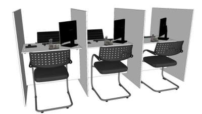招聘桌洽谈桌业务桌SU模型下载_sketchup草图大师SKP模型