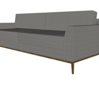 灰色布艺沙发家具SU模型下载_sketchup草图大师SKP模型