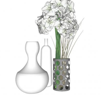 花瓶瓶子装饰品SU模型下载_sketchup草图大师SKP模型