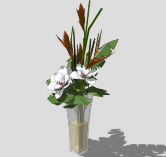玻璃花瓶SU模型下载_sketchup草图大师SKP模型
