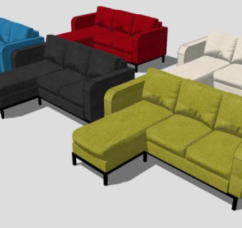 简约L型沙发SU模型下载_sketchup草图大师SKP模型