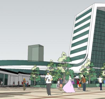 天津车站SU模型规划模型