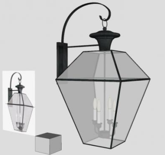 复古蜡烛壁灯SU模型下载_sketchup草图大师SKP模型