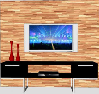 现代电视柜装饰品SU模型下载_sketchup草图大师SKP模型