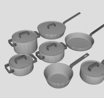 锅头炒锅厨具SU模型下载_sketchup草图大师SKP模型