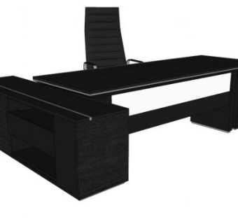 现代老板办公桌椅SU模型下载_sketchup草图大师SKP模型