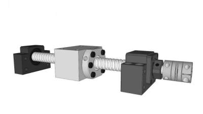数控机床滚珠丝杠SU模型_su模型下载 草图大师模型_SKP模型