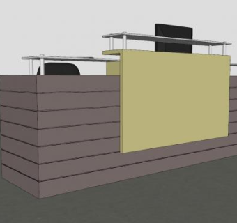 公司前台柜接待台SU模型下载_sketchup草图大师SKP模型