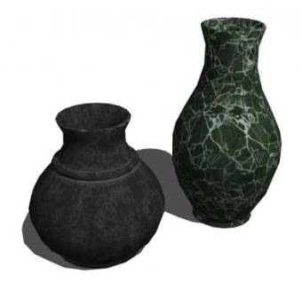 古董花瓶文玩SU模型下载_sketchup草图大师SKP模型