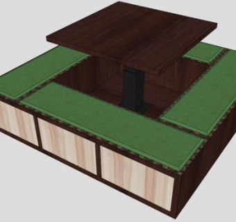 榻榻米升降台SU模型下载_sketchup草图大师SKP模型