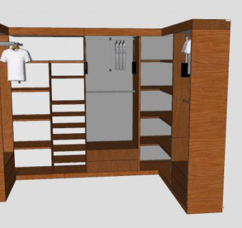 衣帽间的柜子SU模型下载_sketchup草图大师SKP模型
