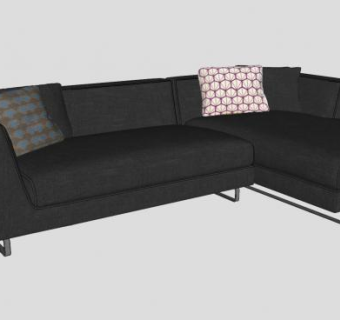 现代L型沙发SU模型下载_sketchup草图大师SKP模型