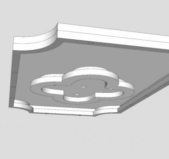 客厅吊顶石膏吊灯SU模型下载_sketchup草图大师SKP模型
