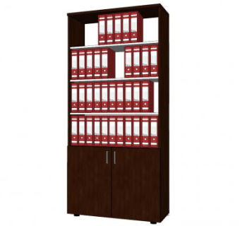 普通的木质文件夹书柜SU模型下载_sketchup草图大师SKP模型