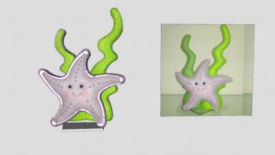 海星装饰品陈设摆件SU模型下载_sketchup草图大师SKP模型