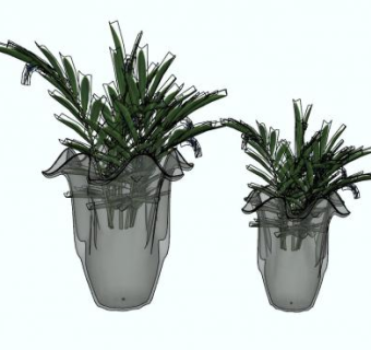 玻璃花瓶摆件陈设品SU模型下载_sketchup草图大师SKP模型