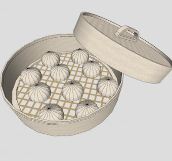 蒸笼包子SU模型下载_sketchup草图大师SKP模型