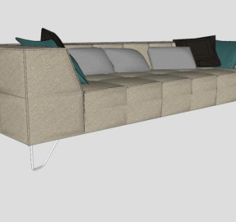 现代沙发直家具SU模型下载_sketchup草图大师SKP模型