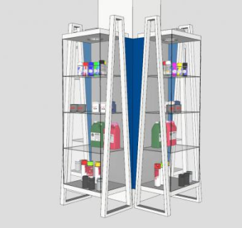玻璃展示柜展示台SU模型下载_sketchup草图大师SKP模型