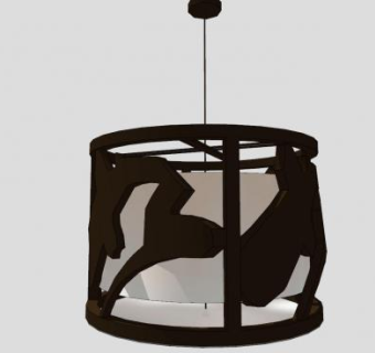 中式吊灯顶灯SU模型下载_sketchup草图大师SKP模型