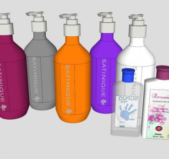 洗手霜沐浴露洗发水SU模型下载_sketchup草图大师SKP模型