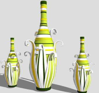 特色玉米形状瓶子花瓶SU模型下载_sketchup草图大师SKP模型