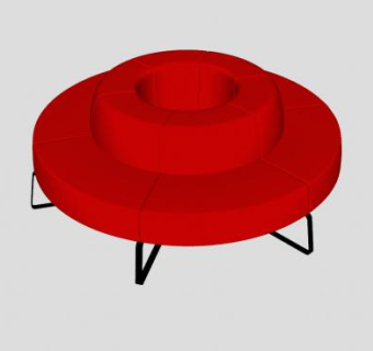 圆形沙发坐凳换鞋凳SU模型下载_sketchup草图大师SKP模型