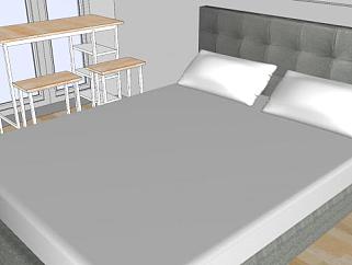 小小公寓室内空间SU模型下载_sketchup草图大师SKP模型