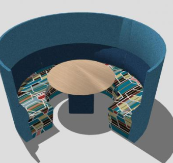 半圆卡座沙发SU模型下载_sketchup草图大师SKP模型