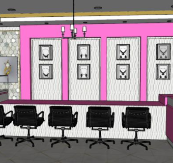 黄金首饰珠宝店室内设计SU模型下载_sketchup草图大师SKP模型