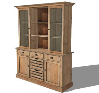 木制书柜柜子SU模型下载_sketchup草图大师SKP模型