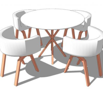 洽谈桌休闲咖啡桌SU模型下载_sketchup草图大师SKP模型