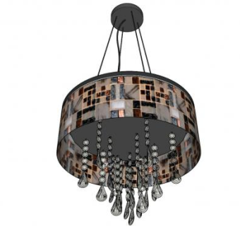 圆形水晶吊灯SU模型下载_sketchup草图大师SKP模型