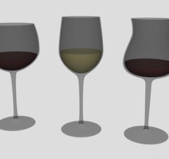 玻璃杯高脚杯酒杯SU模型下载_sketchup草图大师SKP模型