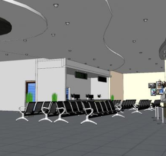 行政办证大厅SU模型下载_sketchup草图大师SKP模型